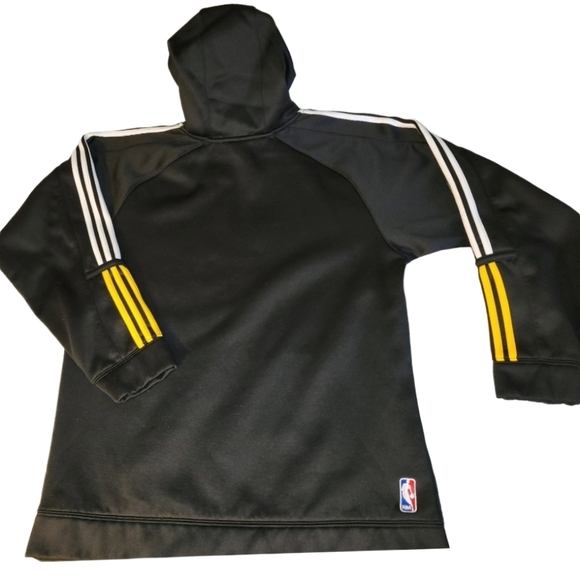 Youth Lakers Adidas Fleece Lined Black & Gold Hoodie With Kangaroo Pocket 18-20 - Picture 6 of 13